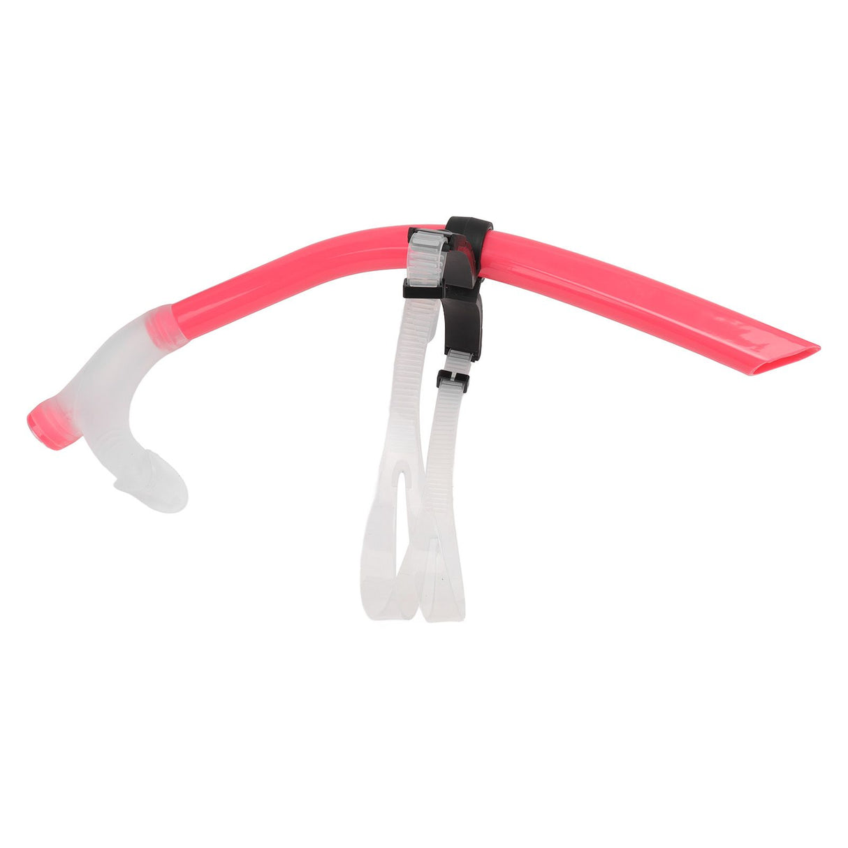 Swimming Snorkel Reduced Drag Silicone Swimming Breathing Tube with Adjustable Head Brace for Snorkeling Diving Pink