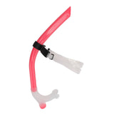 Swimming Snorkel Reduced Drag Silicone Swimming Breathing Tube with Adjustable Head Brace for Snorkeling Diving Pink