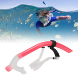Swimming Snorkel Reduced Drag Silicone Swimming Breathing Tube with Adjustable Head Brace for Snorkeling Diving Pink