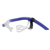 Swimming Snorkel Reduced Drag Silicone Swimming Breathing Tube with Adjustable Head Brace for Snorkeling Diving Royalblue - Front View