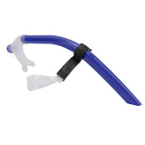 Swimming Snorkel Reduced Drag Silicone Swimming Breathing Tube with Adjustable Head Brace for Snorkeling Diving Royalblue - Side View