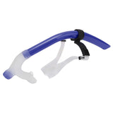 Swimming Snorkel Reduced Drag Silicone Swimming Breathing Tube with Adjustable Head Brace for Snorkeling Diving Royalblue - Top-Down View