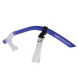 Swimming Snorkel Reduced Drag Silicone Swimming Breathing Tube with Adjustable Head Brace for Snorkeling Diving Royalblue - 45-Degree Angle