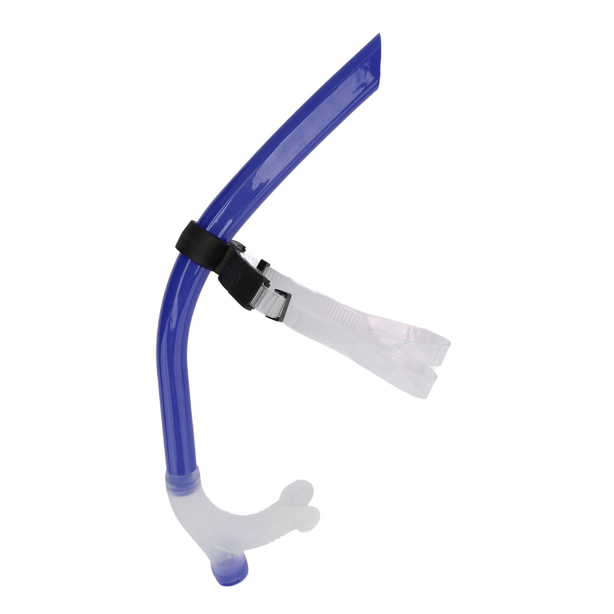 Swimming Snorkel Reduced Drag Silicone Swimming Breathing Tube with Adjustable Head Brace for Snorkeling Diving Royalblue