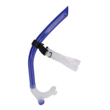 Swimming Snorkel Reduced Drag Silicone Swimming Breathing Tube with Adjustable Head Brace for Snorkeling Diving Royalblue - Rear View