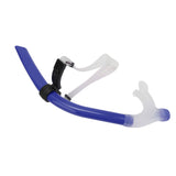 Swimming Snorkel Reduced Drag Silicone Swimming Breathing Tube with Adjustable Head Brace for Snorkeling Diving Royalblue - Low Angle