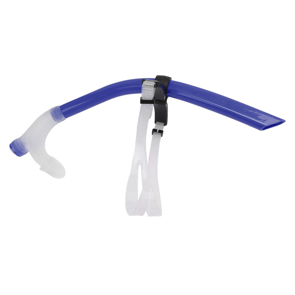 Swimming Snorkel Reduced Drag Silicone Swimming Breathing Tube with Adjustable Head Brace for Snorkeling Diving Royalblue