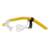Swimming Snorkel Reduced Drag Silicone Swimming Breathing Tube with Adjustable Head Brace for Snorkeling Diving Yellow