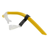 Swimming Snorkel Reduced Drag Silicone Swimming Breathing Tube with Adjustable Head Brace for Snorkeling Diving Yellow