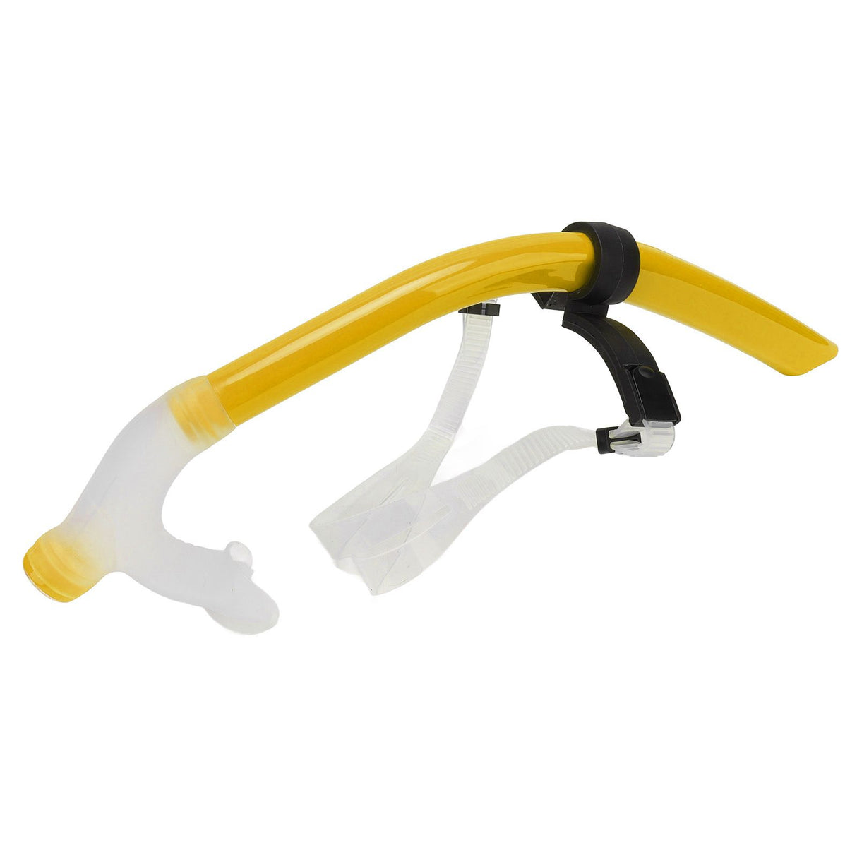 Swimming Snorkel Reduced Drag Silicone Swimming Breathing Tube with Adjustable Head Brace for Snorkeling Diving Yellow