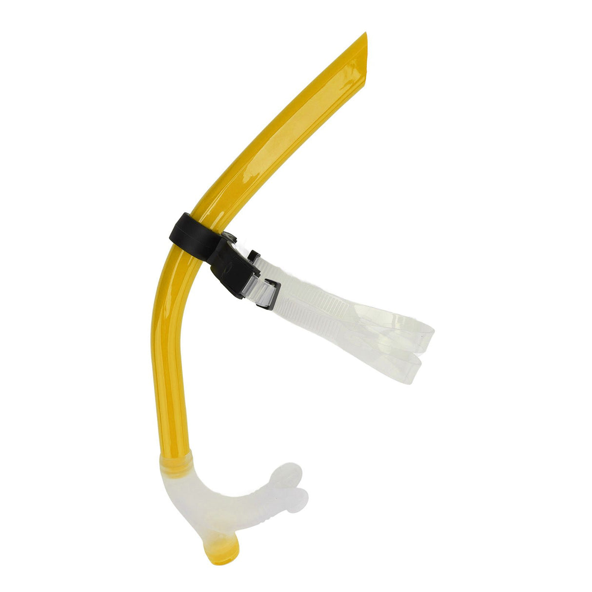 Swimming Snorkel Reduced Drag Silicone Swimming Breathing Tube with Adjustable Head Brace for Snorkeling Diving Yellow