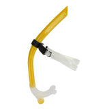 Swimming Snorkel Reduced Drag Silicone Swimming Breathing Tube with Adjustable Head Brace for Snorkeling Diving Yellow