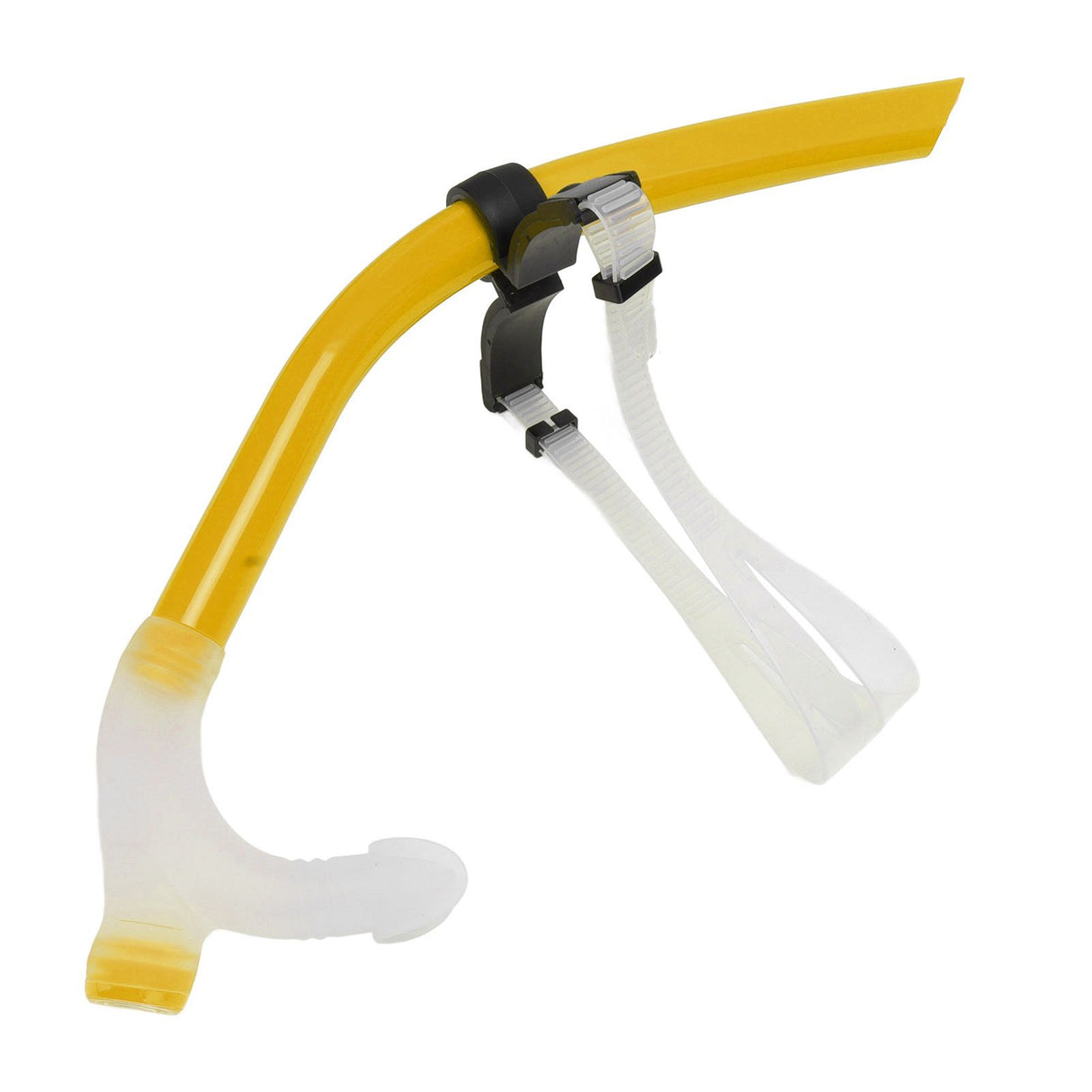 Swimming Snorkel Reduced Drag Silicone Swimming Breathing Tube with Adjustable Head Brace for Snorkeling Diving Yellow
