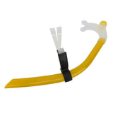 Swimming Snorkel Reduced Drag Silicone Swimming Breathing Tube with Adjustable Head Brace for Snorkeling Diving Yellow - Extra Image
