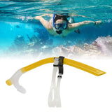 Swimming Snorkel Reduced Drag Silicone Swimming Breathing Tube with Adjustable Head Brace for Snorkeling Diving Yellow