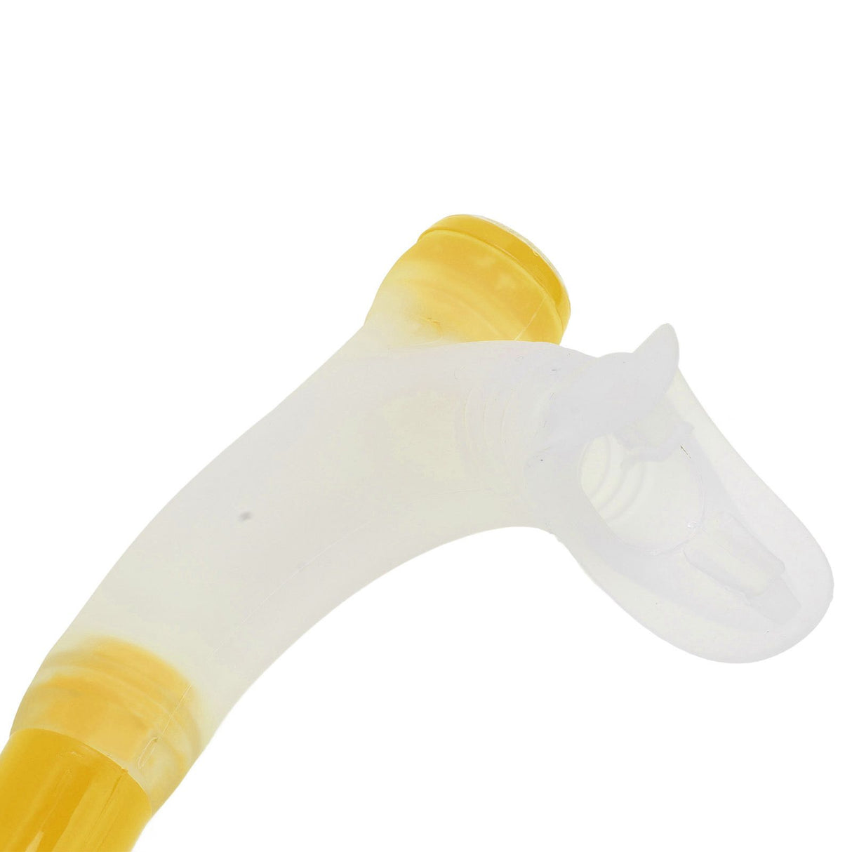 Swimming Snorkel Reduced Drag Silicone Swimming Breathing Tube with Adjustable Head Brace for Snorkeling Diving Yellow