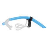 Swimming Snorkel Reduced Drag Silicone Swimming Breathing Tube with Adjustable Head Brace for Snorkeling Diving Sky Blue - Front View