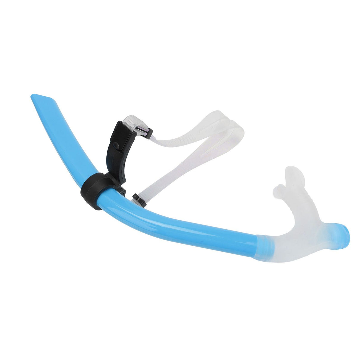 Swimming Snorkel Reduced Drag Silicone Swimming Breathing Tube with Adjustable Head Brace for Snorkeling Diving Sky Blue