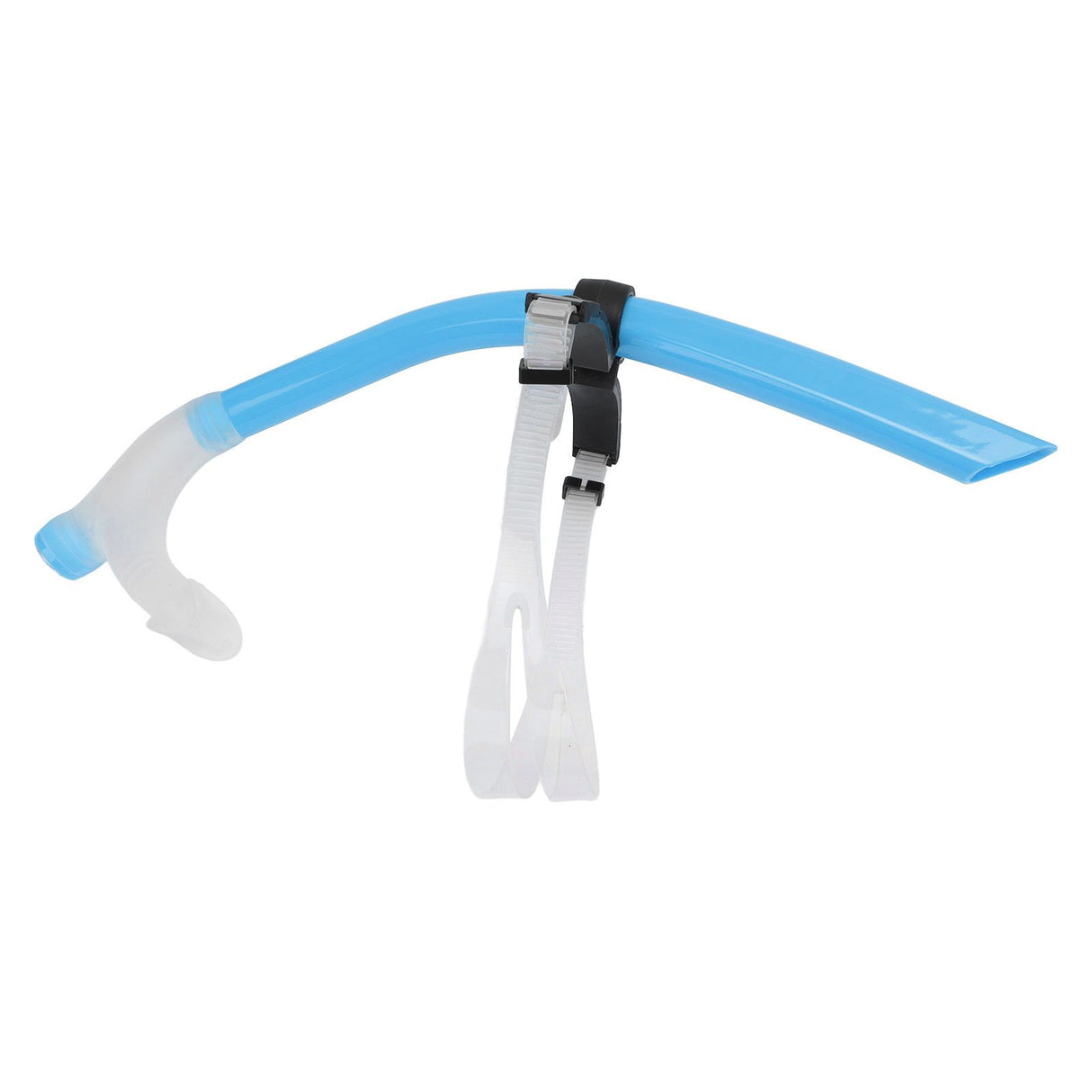 Swimming Snorkel Reduced Drag Silicone Swimming Breathing Tube with Adjustable Head Brace for Snorkeling Diving Sky Blue