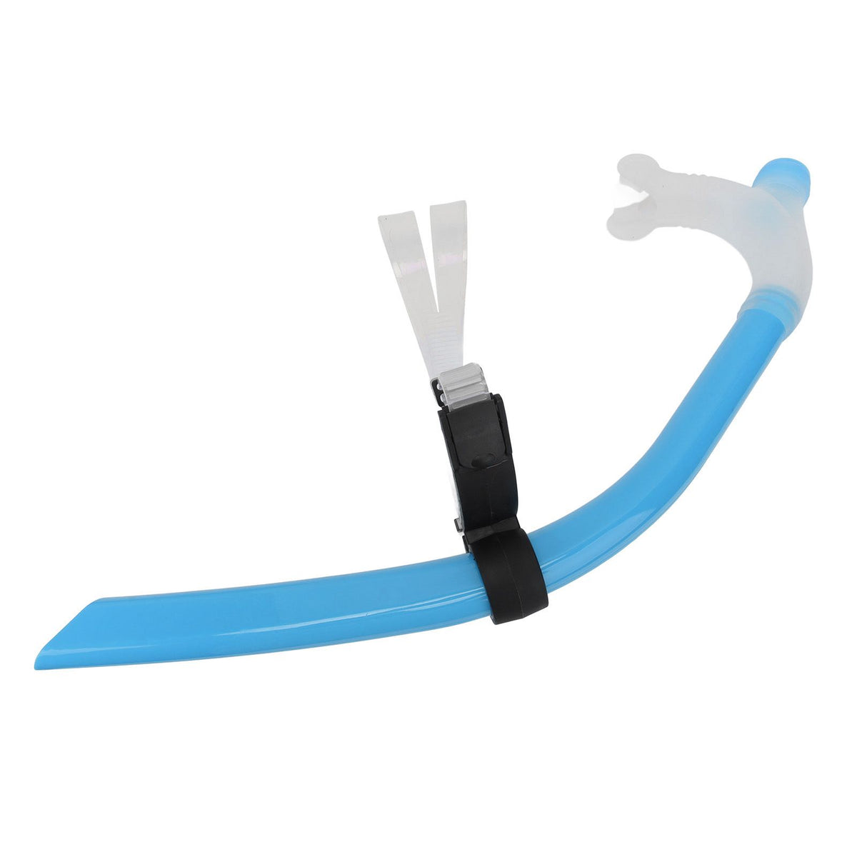 Swimming Snorkel Reduced Drag Silicone Swimming Breathing Tube with Adjustable Head Brace for Snorkeling Diving Sky Blue
