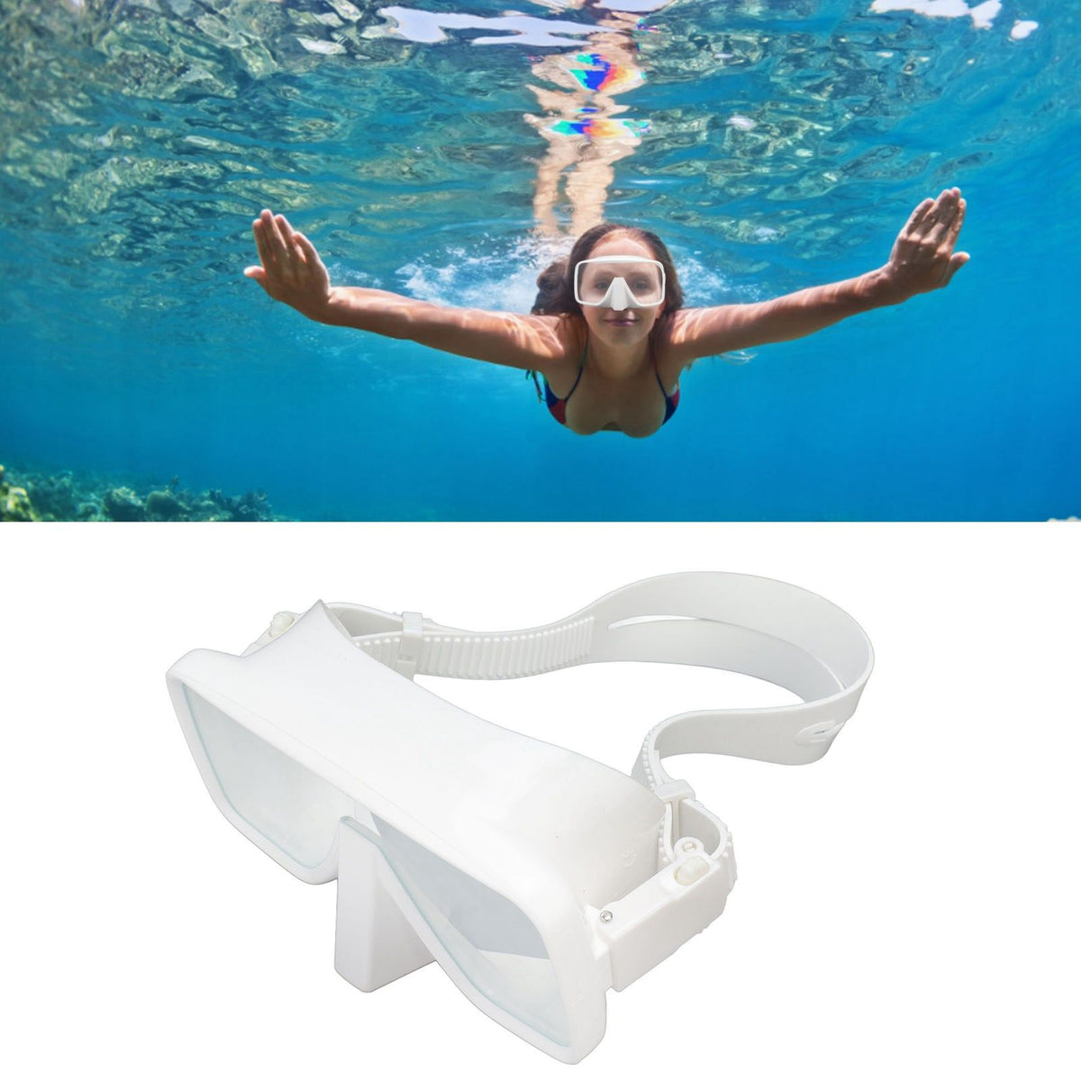 Swimming Goggles Tempered Glass Silica Gel Snorkeling Diving Face Guard for Adult Diving Equipment