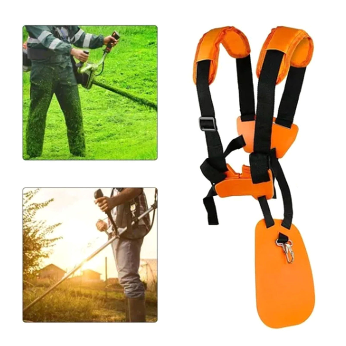 Trimmer Double Shoulder Harness Strap Brush Cutter Shoulder Strap Padded Garden Mower Nyon Belt for FS120 FS55 FS220 Orange