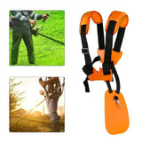 Trimmer Double Shoulder Harness Strap Brush Cutter Shoulder Strap Padded Garden Mower Nyon Belt for FS120 FS55 FS220 Orange - Low Angle