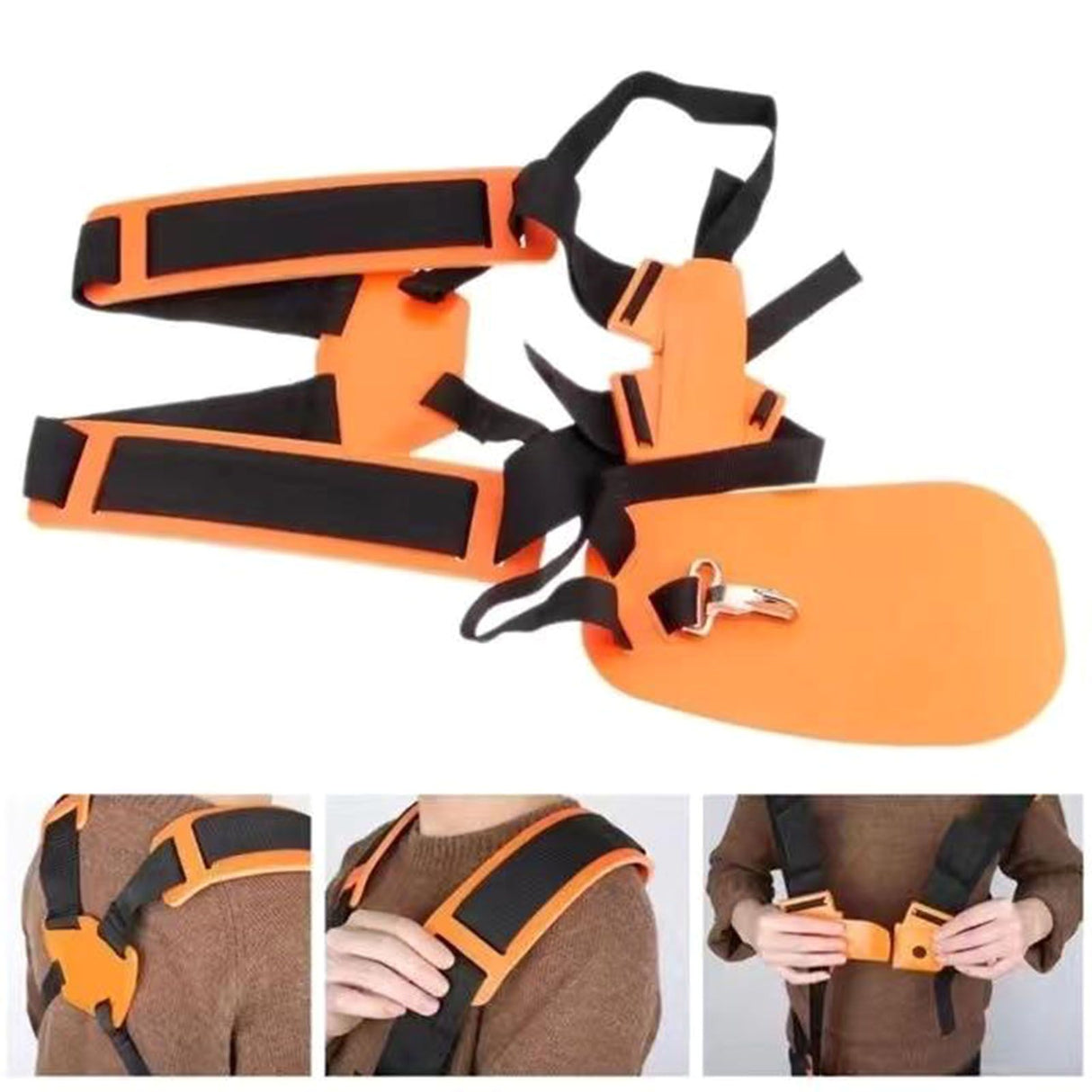 Trimmer Double Shoulder Harness Strap Brush Cutter Shoulder Strap Padded Garden Mower Nyon Belt for FS120 FS55 FS220 Orange