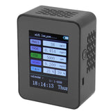 Indoor Air Quality Monitor for TUYA WiFi Smart PM2.5 Formaldehyde Testing 7 in 1 Calendar Time Function Air Quality Detector Black WIFI Version VOC - Low Angle
