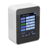 Indoor Air Quality Monitor for TUYA WiFi Smart PM2.5 Formaldehyde Testing 7 in 1 Calendar Time Function Air Quality Detector White WIFI Version VOC - Close-Up Angle