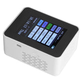 Indoor Air Quality Monitor for TUYA WiFi Smart PM2.5 Formaldehyde Testing 7 in 1 Calendar Time Function Air Quality Detector White WIFI Version VOC - Low Angle