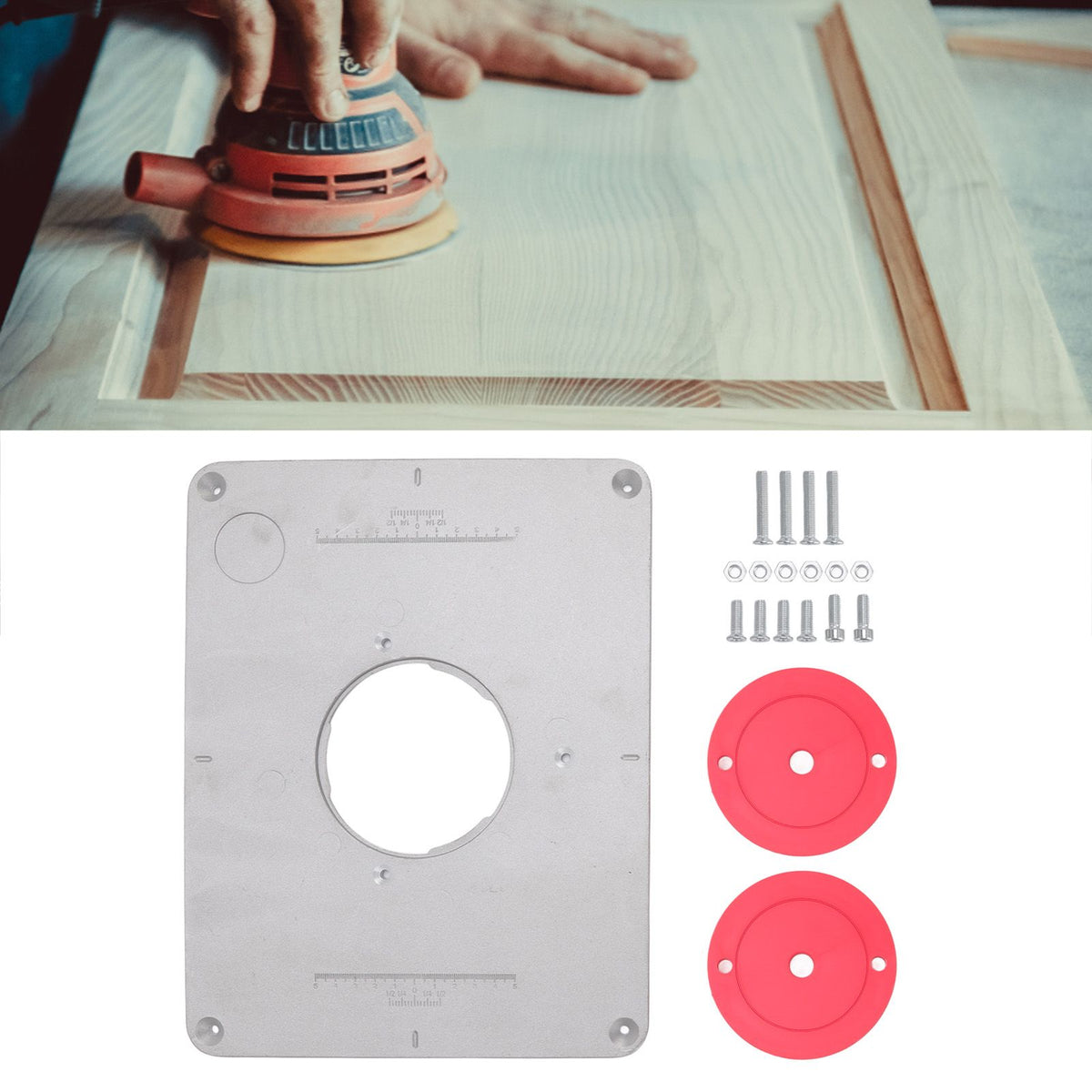 4‑17/32in Aluminium Router Table Insert Plate For 625 624 for Bosch 1611 1615 for FEINRT 1800 for Woodworking