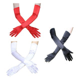 Long Satin Gloves Fashionable Stretch Long Evening Opera Satin Gloves for Wedding Performance Party