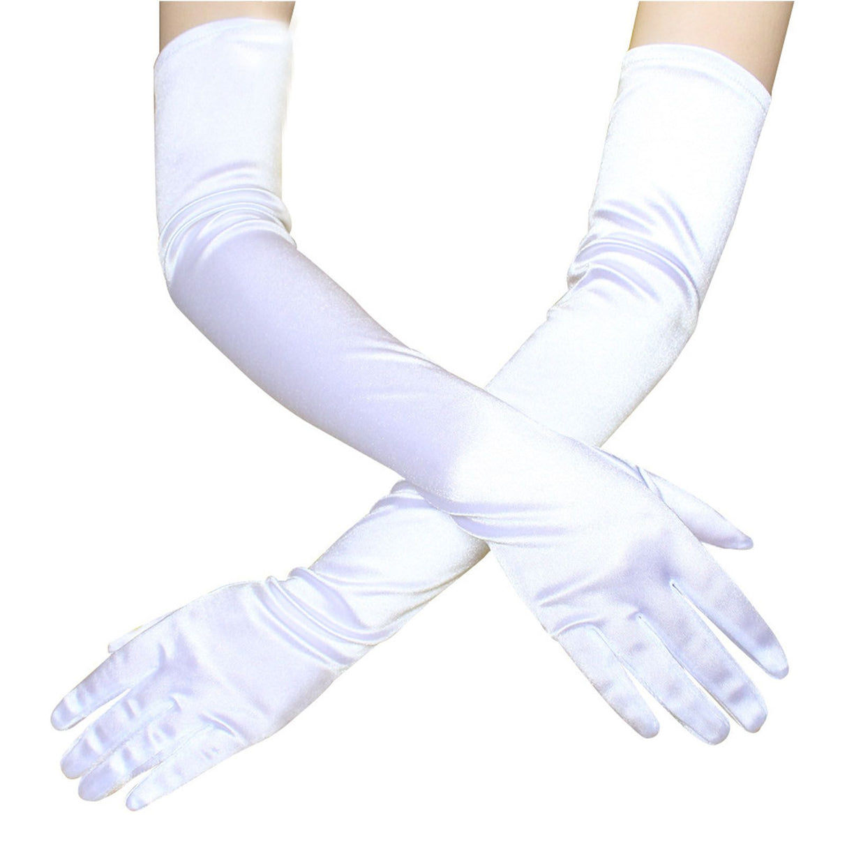 Long Satin Gloves Fashionable Stretch Long Evening Opera Satin Gloves for Wedding Performance Party
