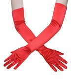 Long Satin Gloves Fashionable Stretch Long Evening Opera Satin Gloves for Wedding Performance Party - Extra Image
