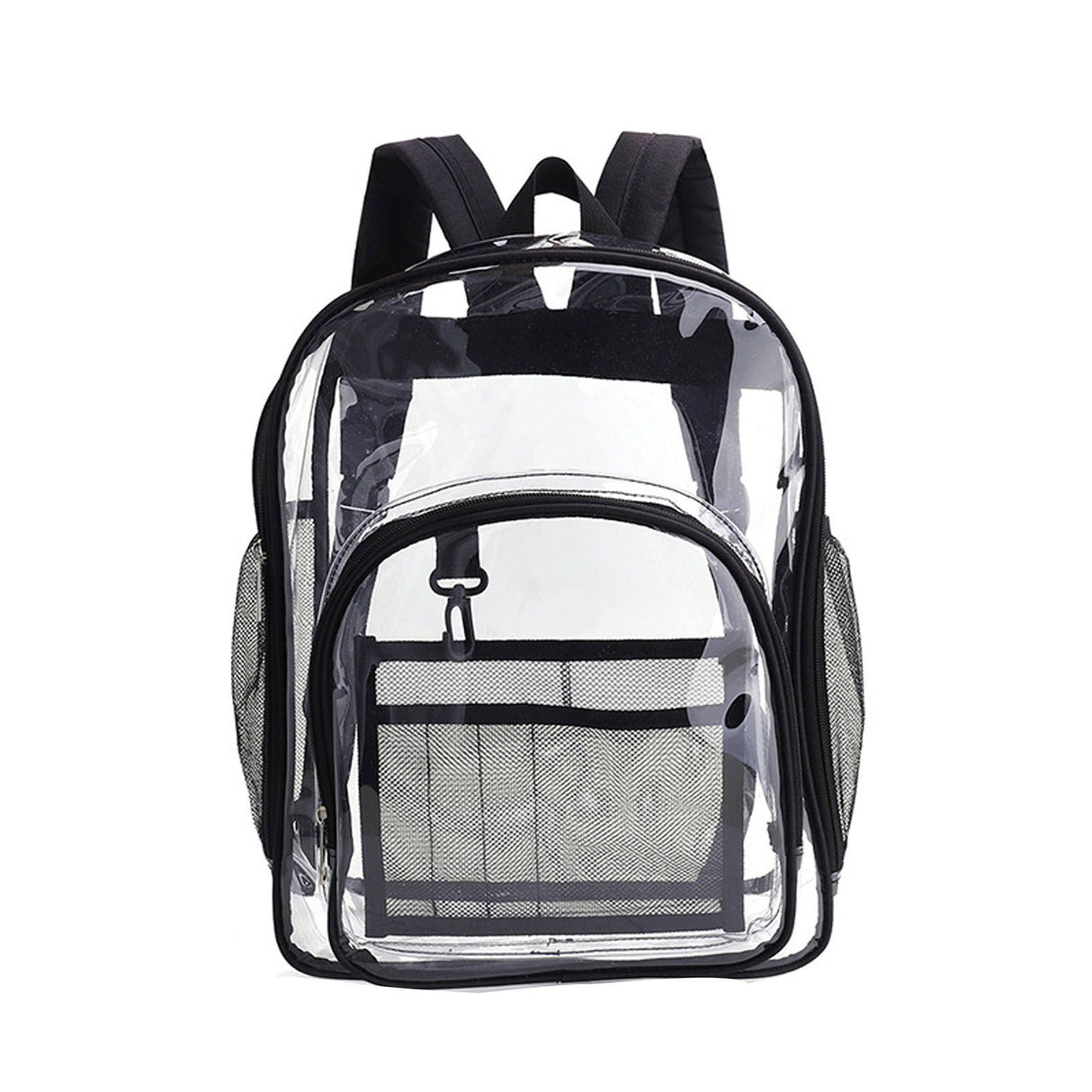 Laptop Backpack School Bags Black Transparent PVC Waterproof Large Capacity for School College Student 36x28x12cm