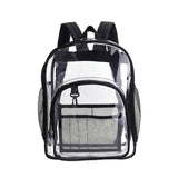 Laptop Backpack School Bags Black Transparent PVC Waterproof Large Capacity for School College Student 36x28x12cm