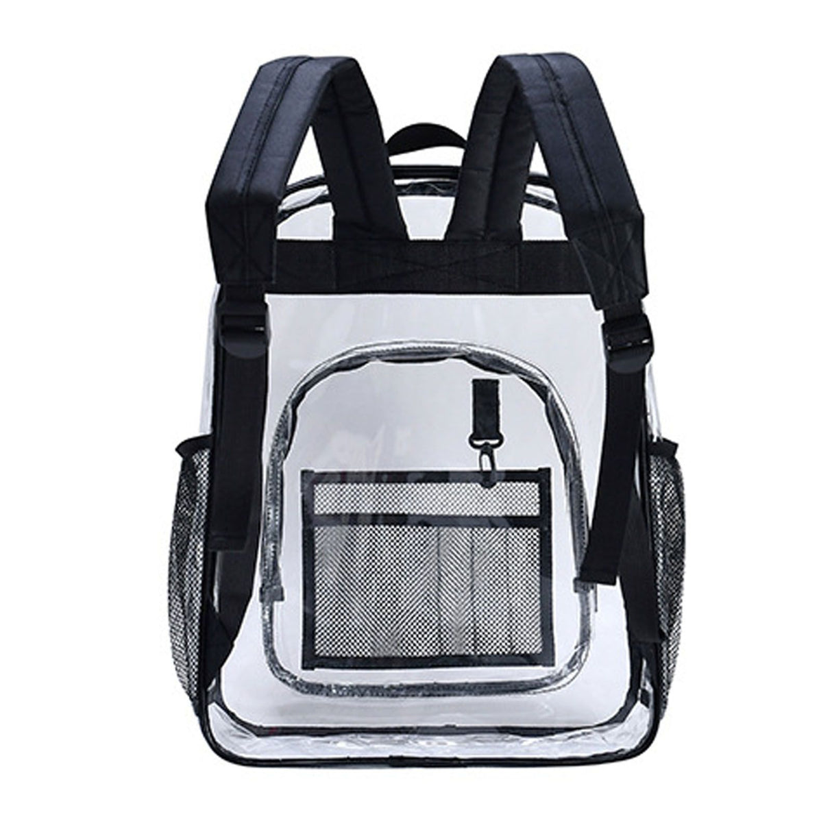 Laptop Backpack School Bags Black Transparent PVC Waterproof Large Capacity for School College Student 36x28x12cm