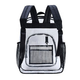 Laptop Backpack School Bags Black Transparent PVC Waterproof Large Capacity for School College Student 36x28x12cm