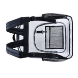 Laptop Backpack School Bags Black Transparent PVC Waterproof Large Capacity for School College Student 36x28x12cm - Top-Down View