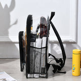 Laptop Backpack School Bags Black Transparent PVC Waterproof Large Capacity for School College Student 36x28x12cm