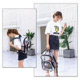 Laptop Backpack School Bags Black Transparent PVC Waterproof Large Capacity for School College Student 36x28x12cm - Extra Image