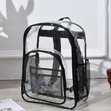Laptop Backpack School Bags Black Transparent PVC Waterproof Large Capacity for School College Student 36x28x12cm - Extra Image