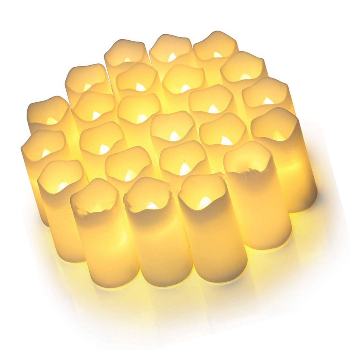 24PCS Electric LED Candles Plastic Electronic Components Tea Light Set For Wedding Confession Decoration Flameless