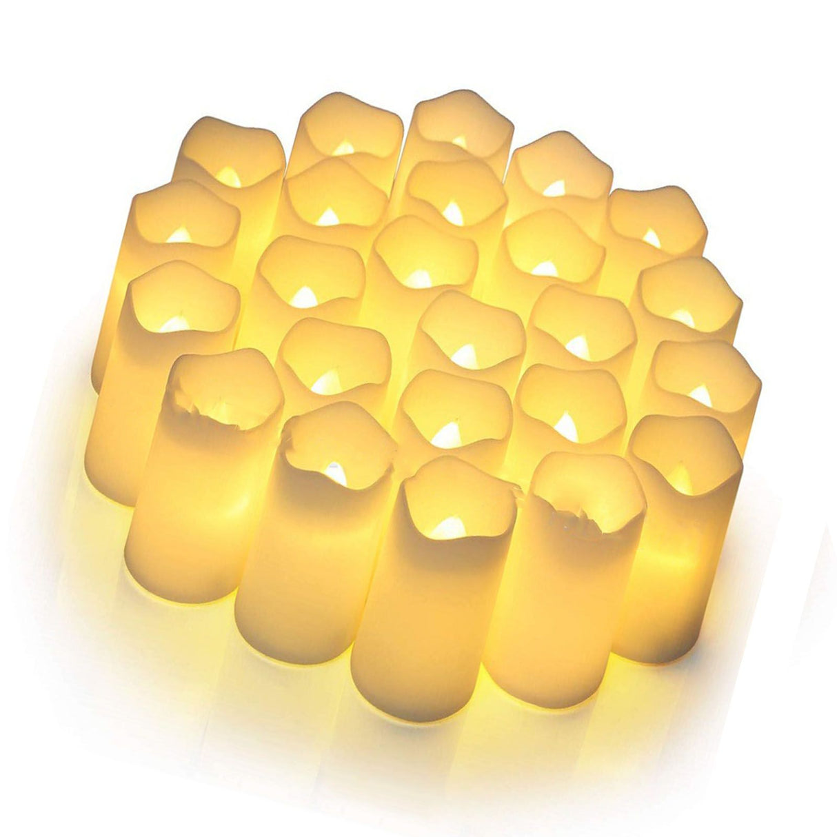 24PCS Electric LED Candles Plastic Electronic Components Tea Light Set For Wedding Confession Decoration Flameless