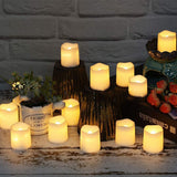 24PCS Electric LED Candles Plastic Electronic Components Tea Light Set For Wedding Confession Decoration Flameless
