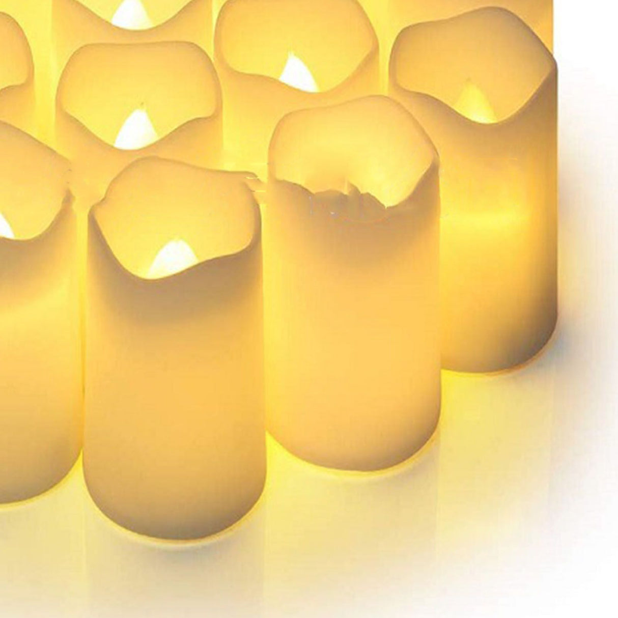 24PCS Electric LED Candles Plastic Electronic Components Tea Light Set For Wedding Confession Decoration Flameless