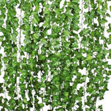 Simulated Ivy Cane Creeper Ivy Decorative Green Plants Ceiling Artificial Vine Eucalyptus Leaves 12PCS