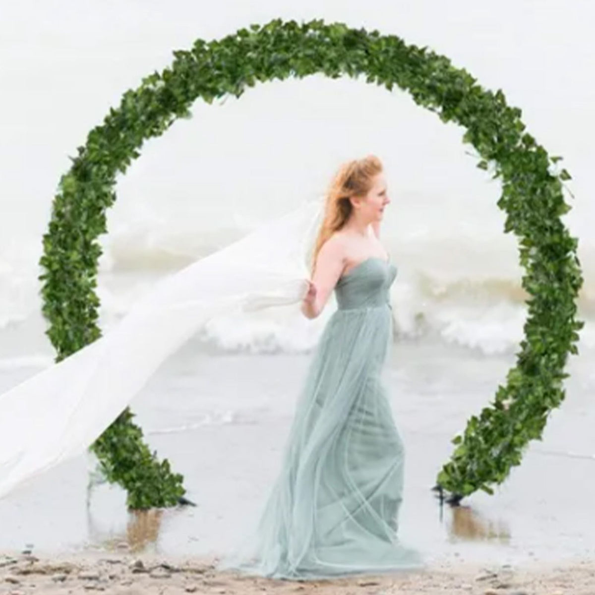 Simulated Ivy Cane Creeper Ivy Decorative Green Plants Ceiling Artificial Vine Eucalyptus Leaves 12PCS
