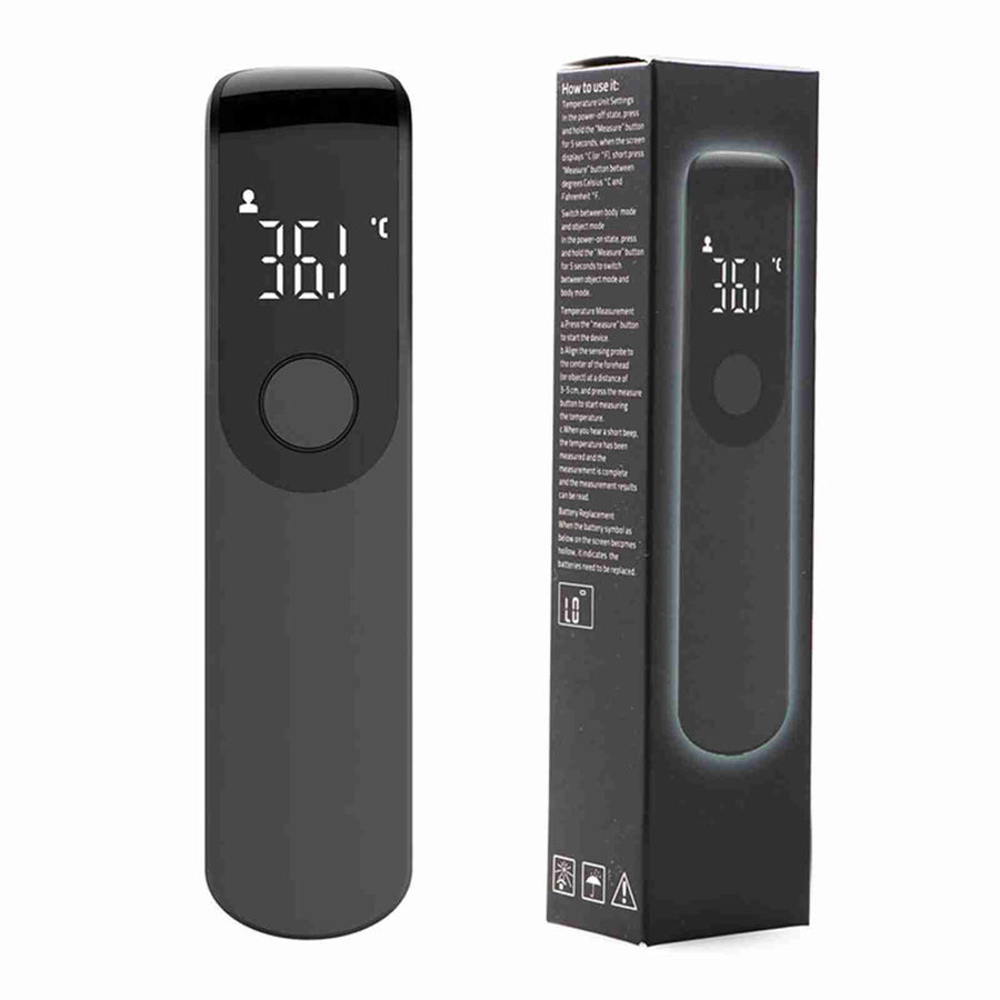 Forehead Thermometer Black Mini Portable Contactless Infrared Handheld Electronic Thermometer for Home